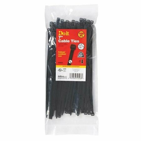 WORLDWIDE SOURCING 7 in. 100pc Blk Cable Tie 4359A